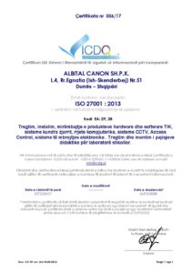 Certifikata ISO 27001:2013