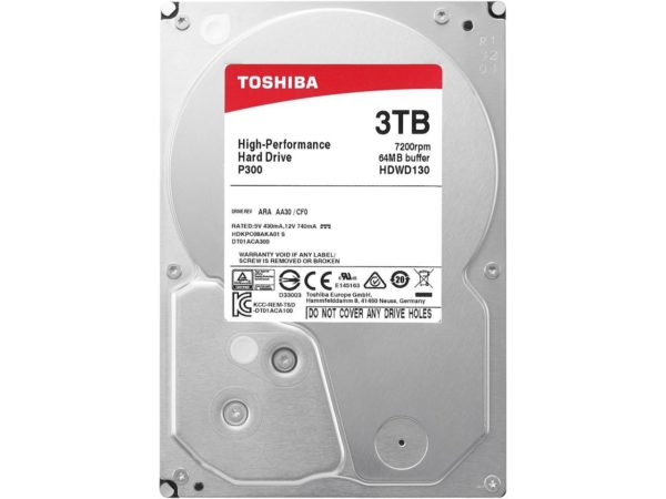 Toshiba Hard Disk 3TB Sata P300 HDWD130