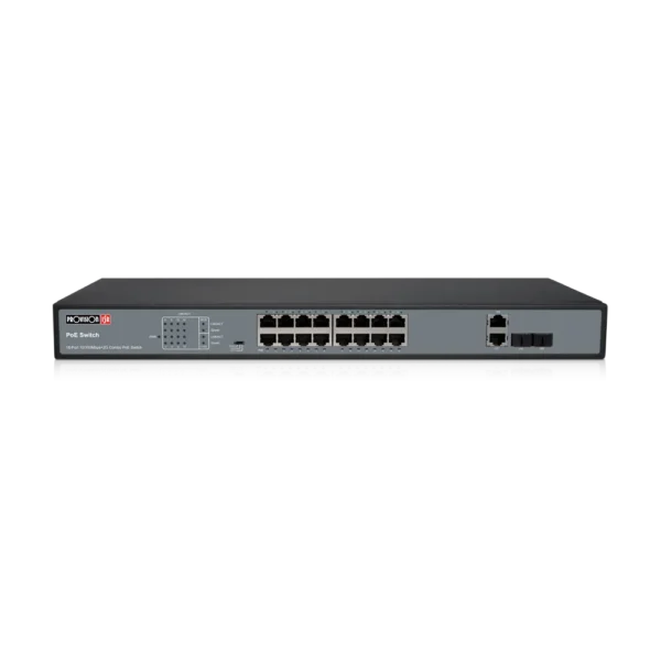 Switch Provision 16 port Unmanaged downlink:*16100mbps, uplink: *2 1000mbps,250W PoES-16250C+2Combo-V2
