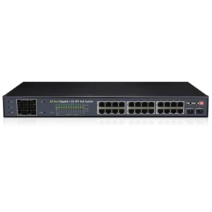 Switch Provision 24 port PoE Gigabit + 2 Gigabit SFP slots, 370W PoES-24370GCL+2SFP