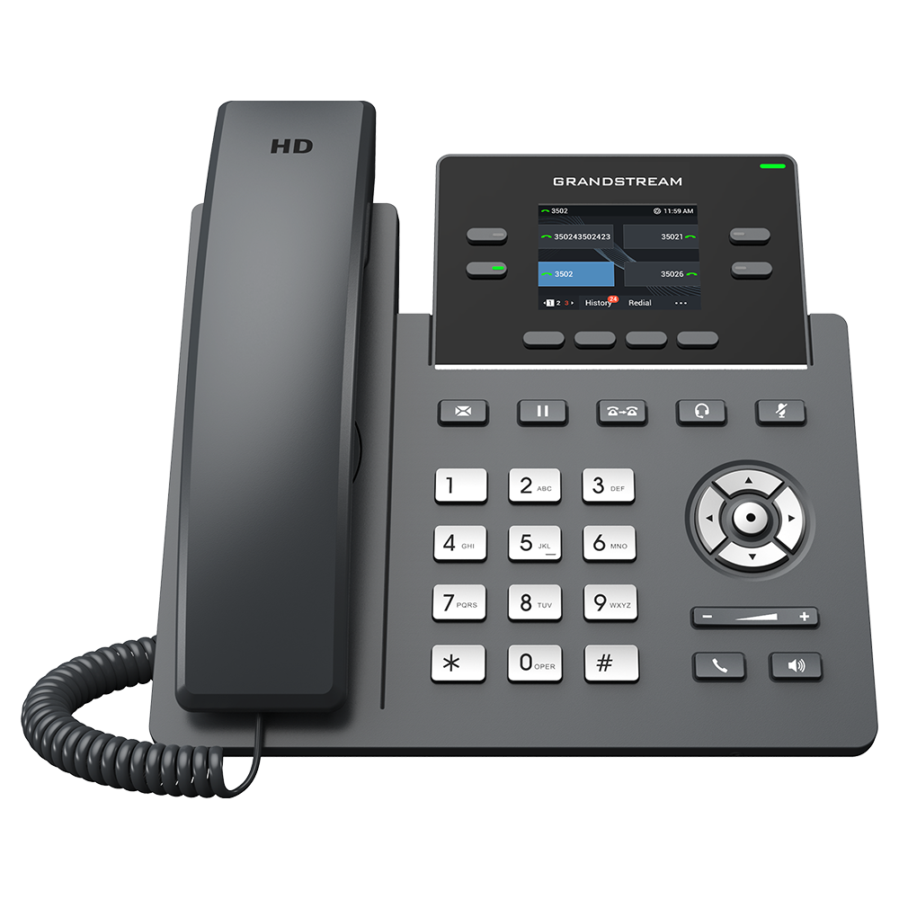 Telefon IP Grandstream GRP2612P, 4 SIP account / 4 linja, 16 tasta (MPK), PoE