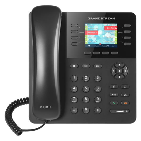 Telefon IP Grandstream GXP2135, 4 SIP account / 8 linja, Gigabit, PoE, ekran LCD 2.8"