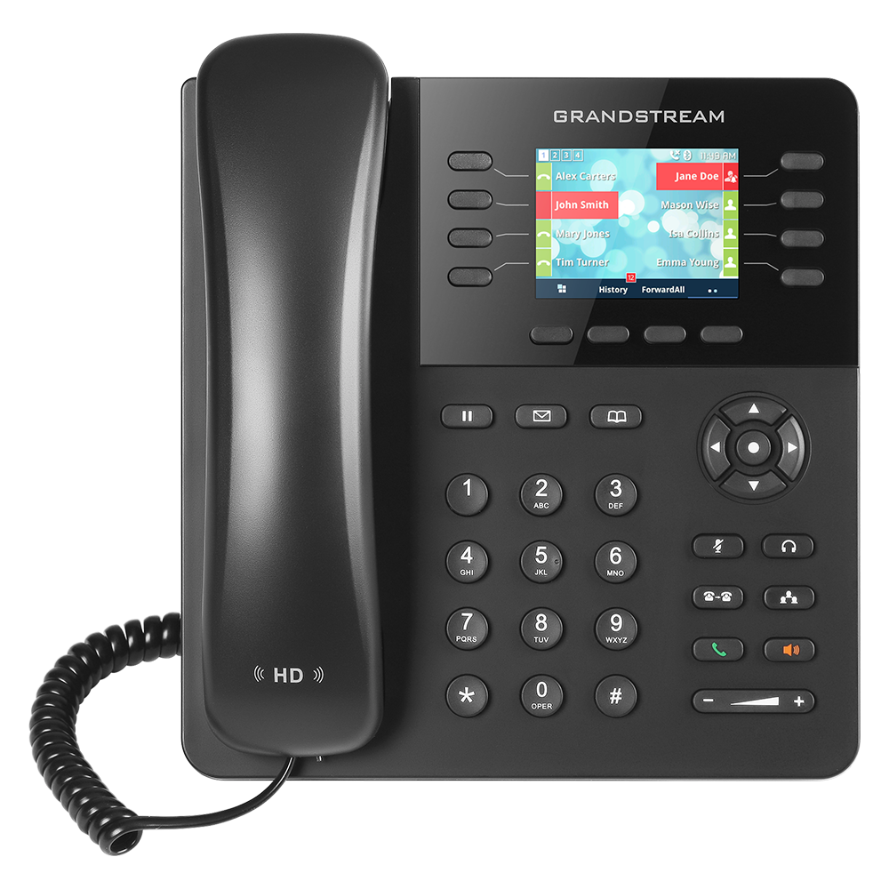 Telefon IP Grandstream GXP2135, 4 SIP account / 8 linja, Gigabit, PoE, ekran LCD 2.8"