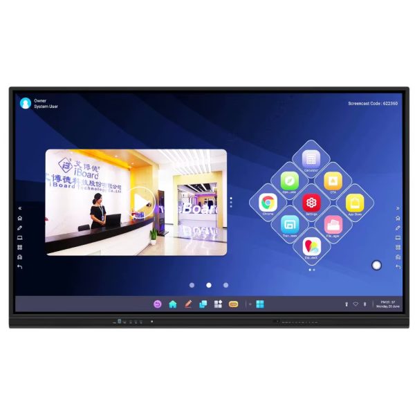 Monitor Interaktiv iBoard 85" 4K, 8GB RAM/128GB SSD, Android 14, TE-QS-85P