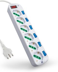 Zgjatues Tensioni Mach Power MP-3056 6 Prizat SCHUKO/BIPASS me Çelës