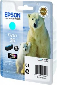 Boje Epson 26 Cyan 4.5ml (Ariu Polar) - C13T26124010