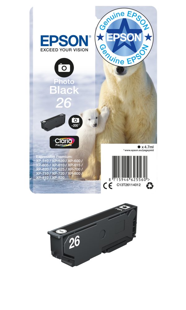 Boje Epson 26 Photo Black 4.7ml (C13T26114022)