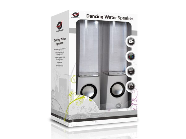 Boxe Muzikore Conceptronic Dancing Water Speaker, LED, USB, Bardhë – photo 5