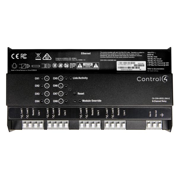Rele Control4 Multifunksionale DIN-Rail me 8 dalje 240V/16A C4-DIN-8RELSW-E