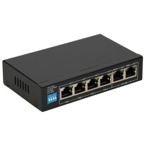 Switch 6 Porta Desktop PoE/PoE+ (4 RJ45 10/100 + 2 RJ45 PoE Uplink) EX.14831