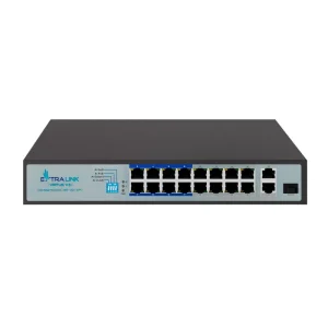 Switch Extralink VIRTUS V3 EX.16101, 16 Porta PoE/PoE+ + 2 Gigabit + 1 SFP, L2 Rackmount