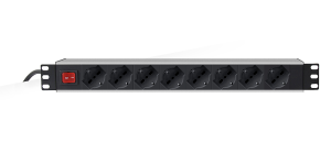 Zgjatues PDU Mach Power AR-PDU1908, 8 Poste SCHUKO/BIPASSO 10A/16A, për Rack 19"