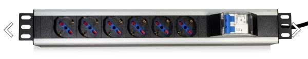 PDU Mach Power MP-PDU3606 6 poste SCHUKO/BIPASSO 10A/16A me çelës për Rack 19"