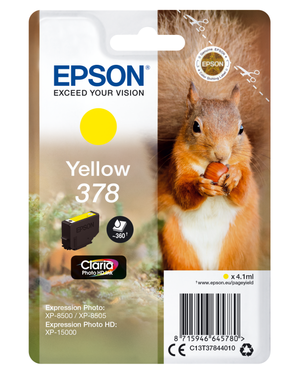 Bojë Epson 378 (T3784) Yellow, Claria Photo HD