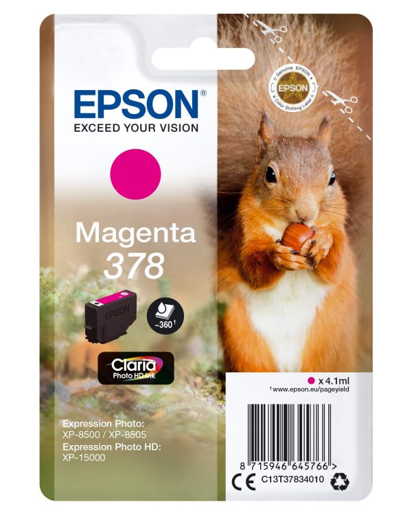 Bojë Epson 378 Claria Photo HD Magenta (C13T37834010)