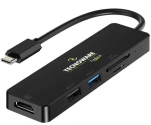 Hub USB-C Tecnoware FHUB17693 - HDMI, 2x USB 2.0, USB 3.0, SDXC, Micro SD