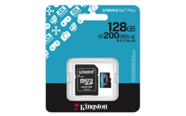 Kartë Memorie Kingston Canvas Go! Plus 128GB MicroSDXC + Adapter SD, 200 MB/s, 4K (SDCG4/128GB) – photo 5