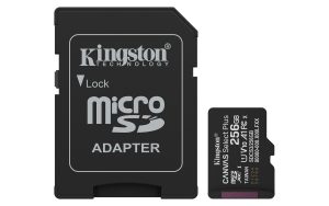 Kartë Memorie Kingston Canvas Select Plus 256GB MicroSDXC + Adapter SD, 150MB/s