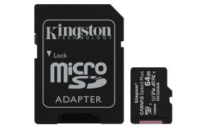 Kartë Memorie Kingston Canvas Select Plus 64GB microSDXC (2 cope) me Adapter SDCS2/64GB-2P1A