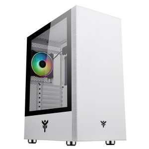 Kasë PC itek VERTIBRA S210W White Edition, Midi Tower ATX, Gaming, pa PSU, 1x ARGB Fan 12cm, 2xUSB3/1xUSB2.0