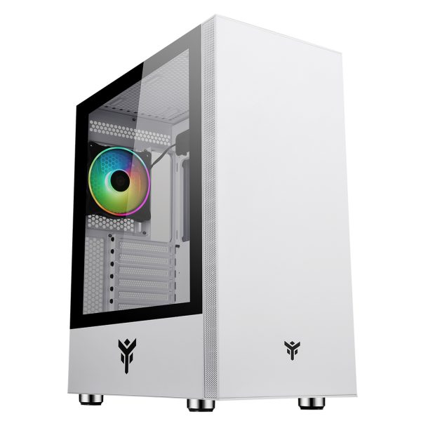 Kasë PC itek VERTIBRA S210W White Edition, Midi Tower ATX, Gaming, pa PSU, 1x ARGB Fan 12cm, 2xUSB3/1xUSB2.0