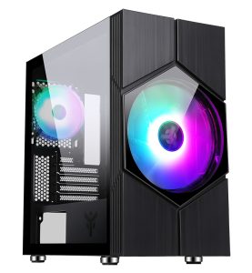 Kasë PC itek VORTEX Mini Tower mATX, Panel Xhami, Ventilator ARGB 20cm, 2x USB3 (ITGCACOLVB)