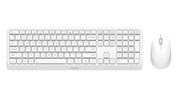 Kit Tastiere + Mouse Wireless Philips SPT6307W/34, e Bardhë