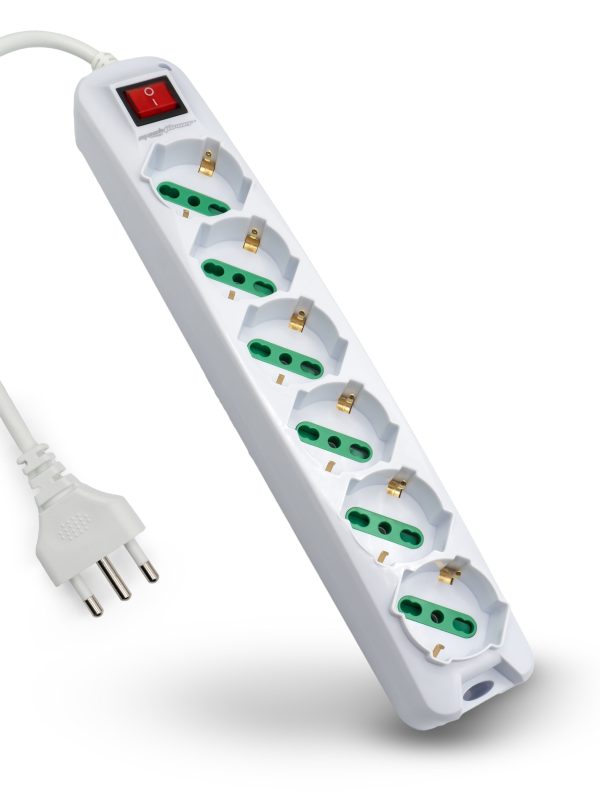 Zgjatues Tensioni Mach Power MP-3506, 6 Prizave Schuko/Bipass me Çelës