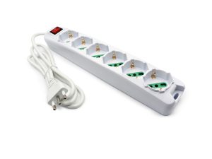 Zgjatues Tensioni Mach Power MP-3506, 6 Prizave Schuko/Bipass me Çelës