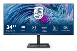 Monitor 34" Philips 346E2LAE/00 UltraWide QHD, HDMI/DisplayPort/USB-C