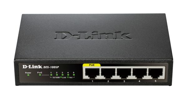Switch D-Link DES-1005P 5 Porta 10/100 me 1 Port PoE Desktop