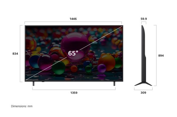 TV LG 65" 4K UHD Smart TV 65UA74003LB, 3xHDMI/LAN/2xUSB/Wi-Fi 5/BT – foto 4