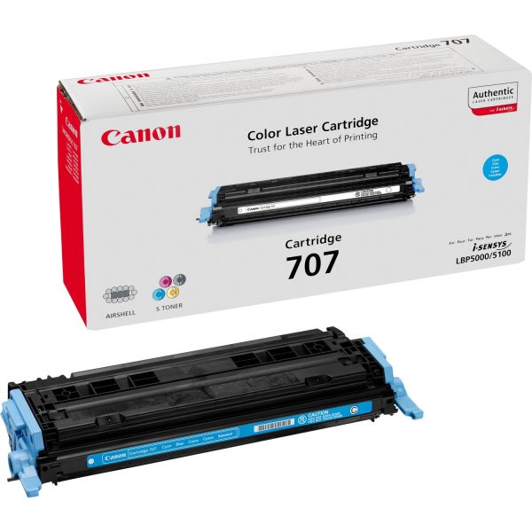 Toner Canon 707 Cyan (9423A004AA) për LBP 5000/5100, 2000 faqe