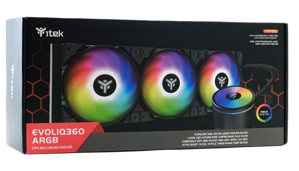 Ventola CPU itek EVOLIQ 360 ARGB - All-in-One Liquid Cooler 360mm – foto 5