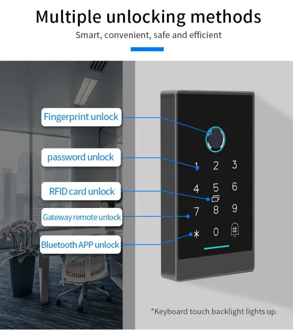 Access Control H3 Fingerprint  / RFID / PIN / Tuya – foto 2