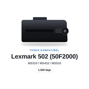 Toner Kompatibel Lexmark 502 (50F2000) i Zi, 1.500 faqe