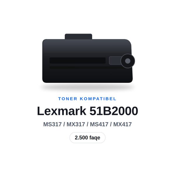 Toner Kompatibel Lexmark 51B2000 i Zi, 2.500 faqe