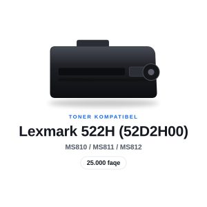 Toner Kompatibel Lexmark 522H (52D2H00) i Zi, 25.000 faqe